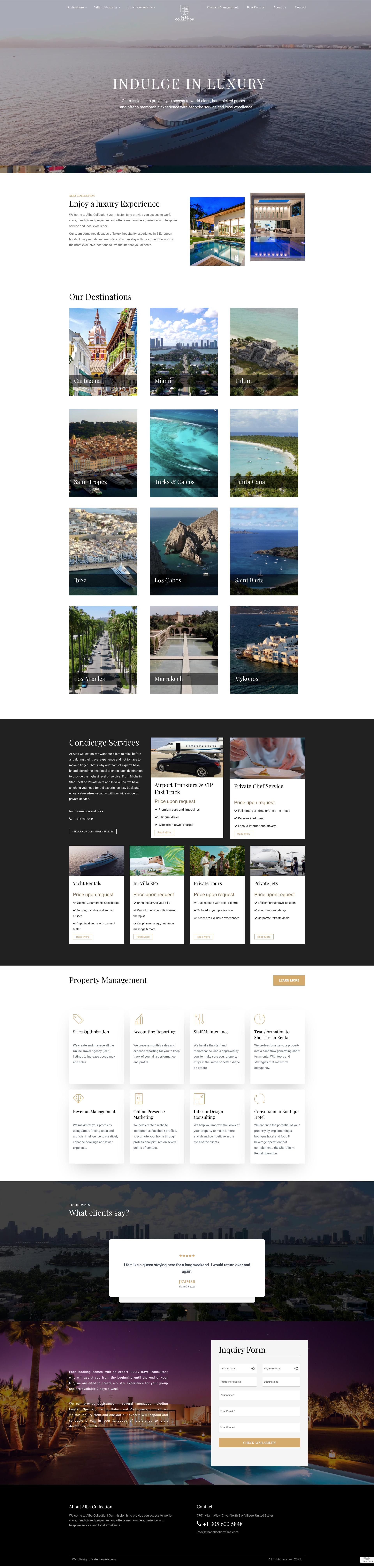 Sitio WordPress Alba Collection Villas. portafolio WordPress Colombia