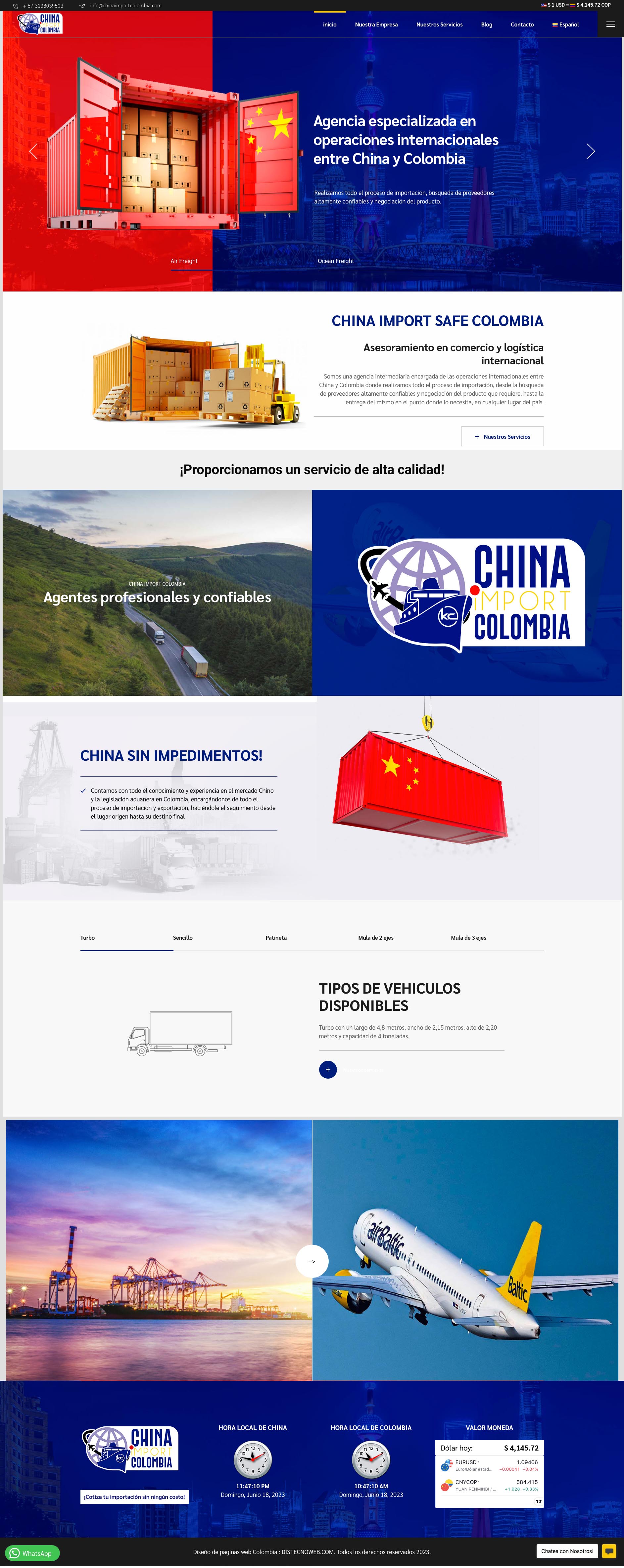 Sitio WordPress China Important Colombia. portafolio WordPress Colombia