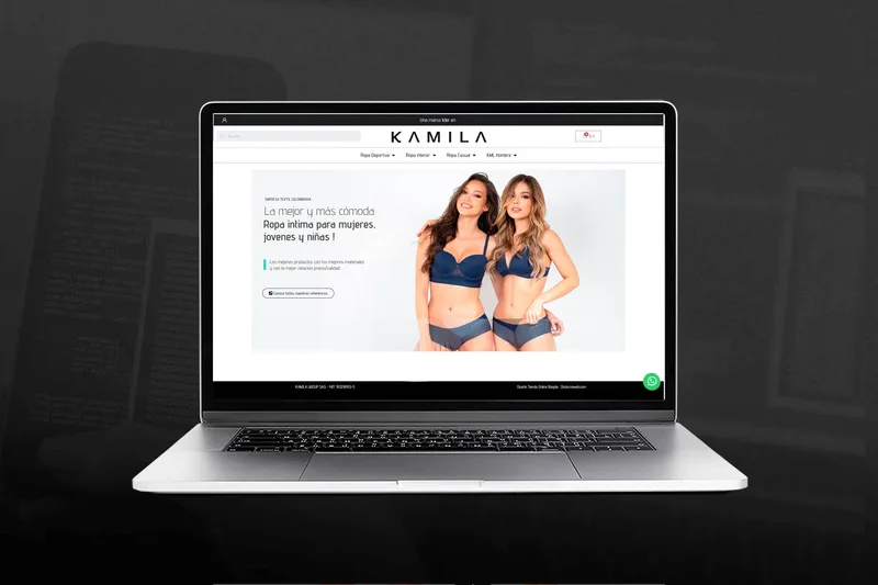 Tienda online de ropa íntima Kamila Íntima diseñada por Distecnoweb