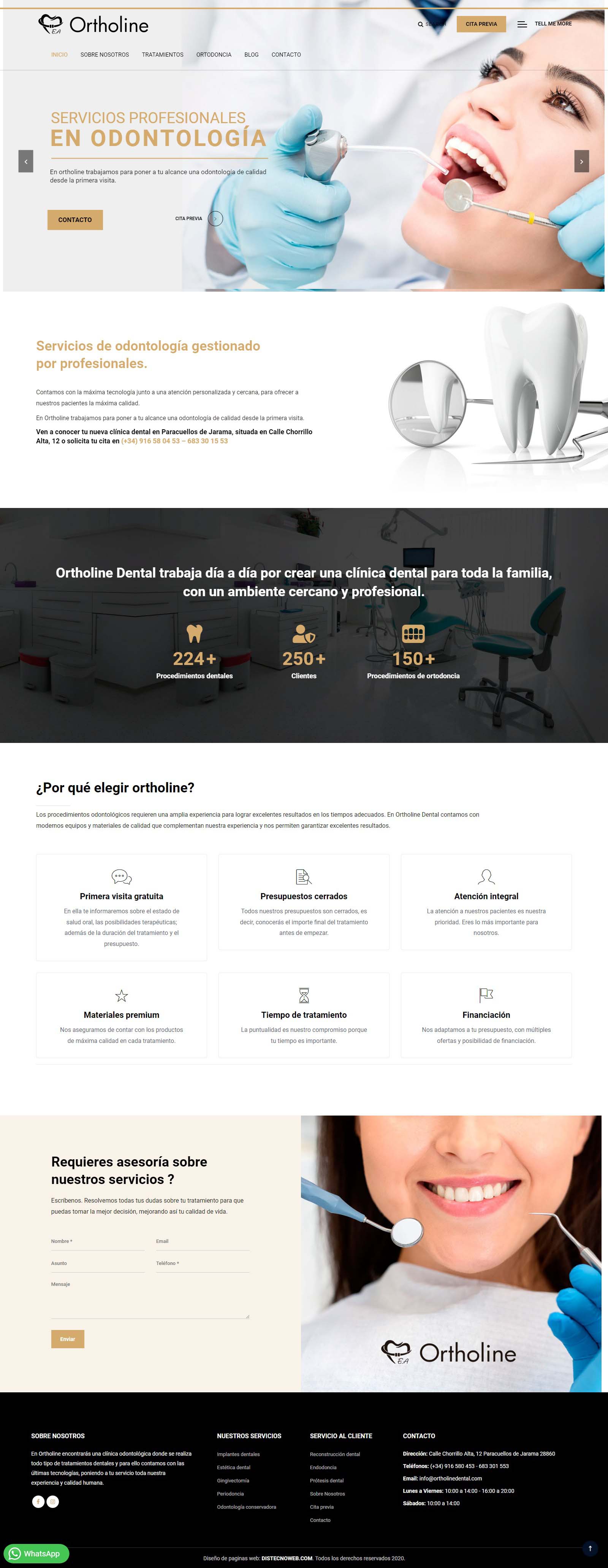 Sitio WordPress Ortholinedental. portafolio WordPress Colombia